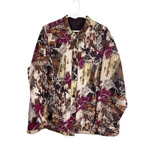 Jacket 1X Pink Floral Quilted Boho Reversible Cottagecore Western  Artsy Concert
